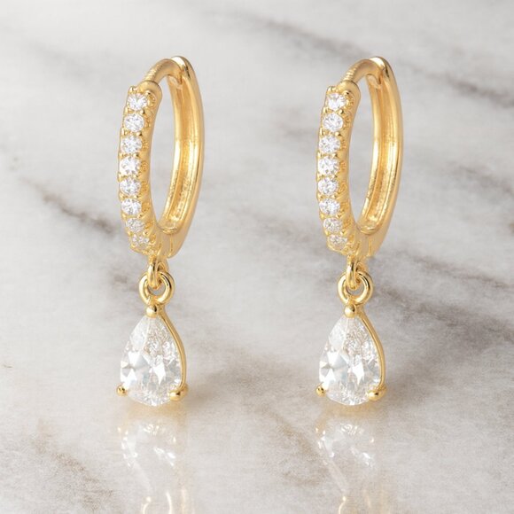 “Giselle” LUXE Demi Fine Petite Hoops - Picture 1 of 3